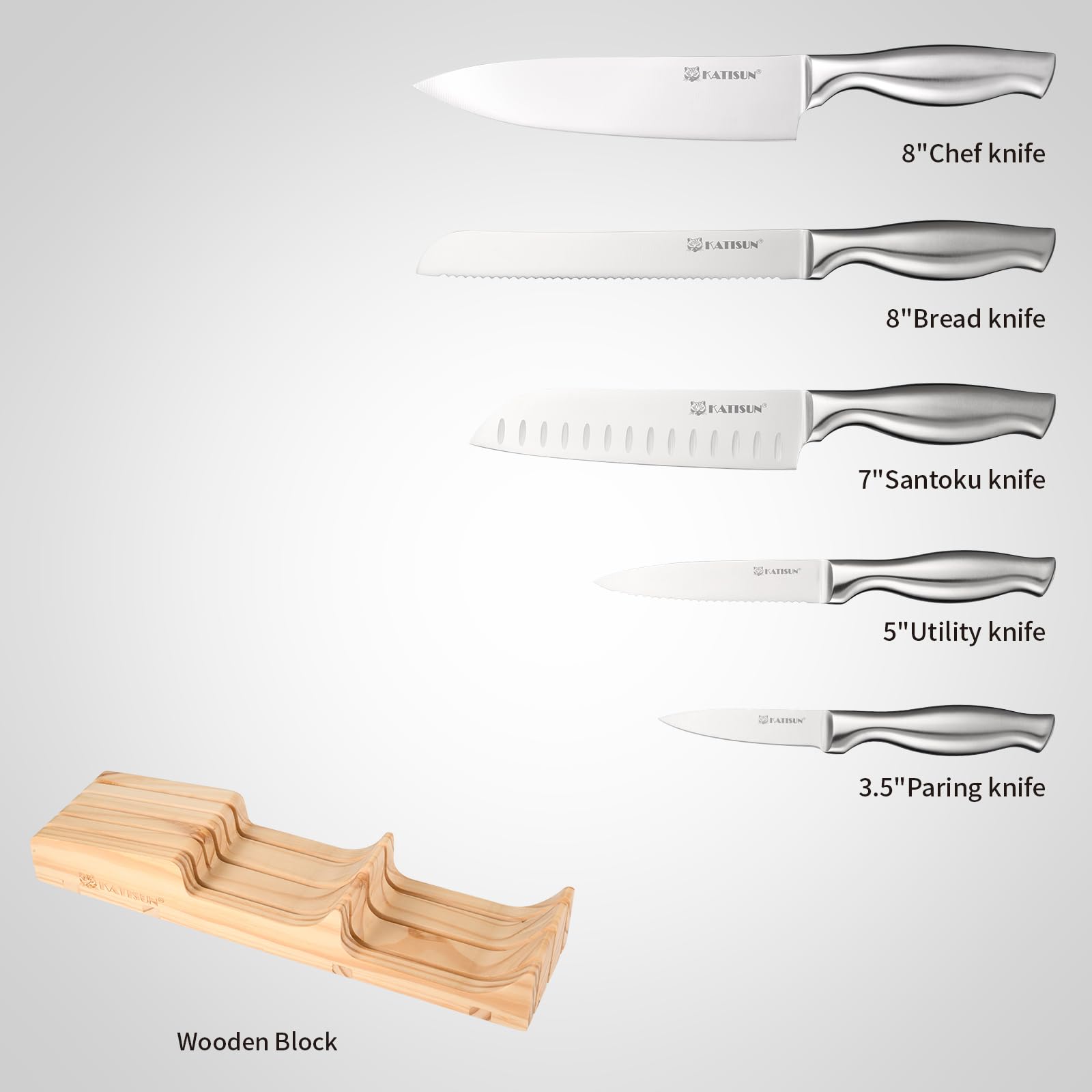 KATISUN detalle de la hoja del cuchillo de chef, filo duradero