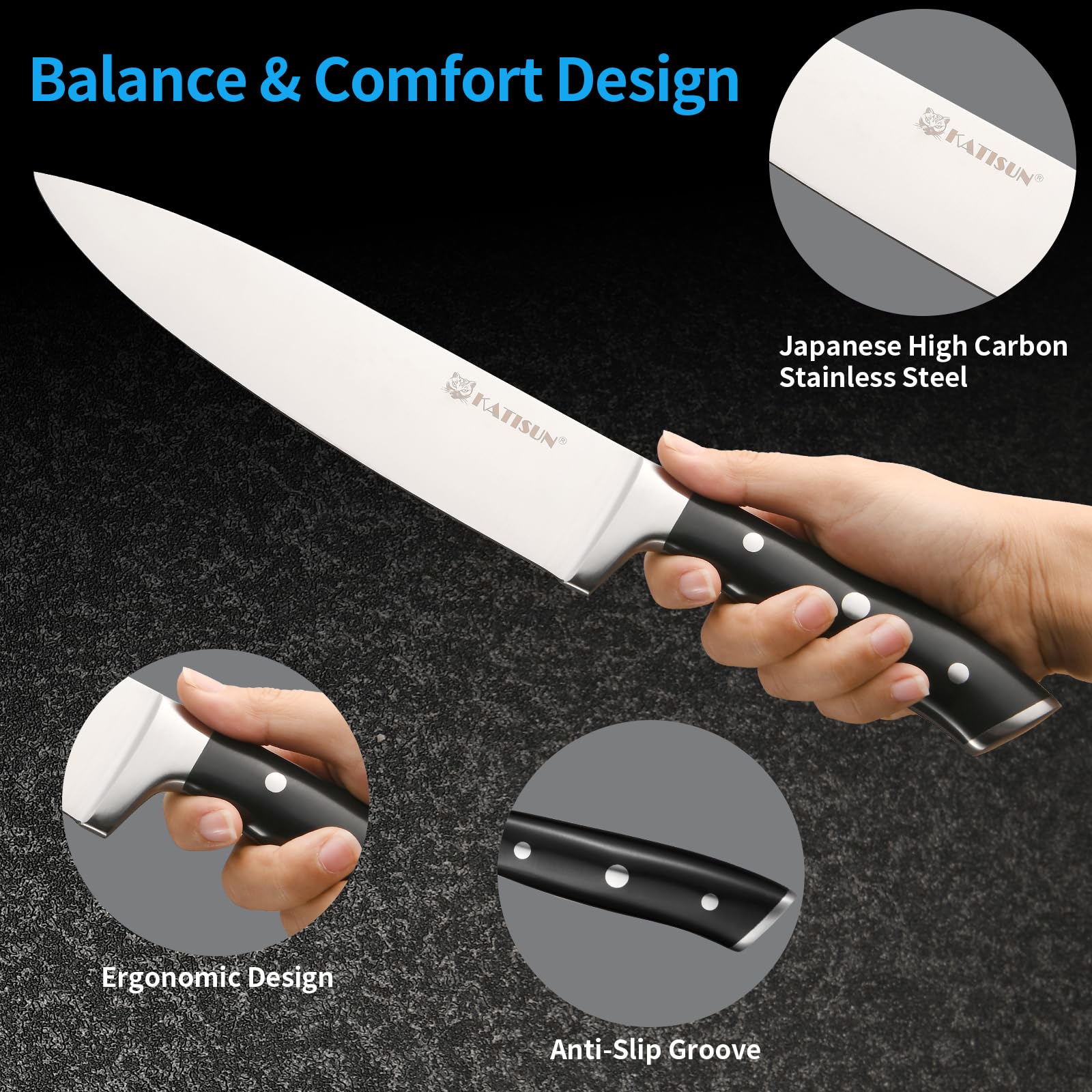 KATISUN mango curvado detalle ergonómico para agarre seguro