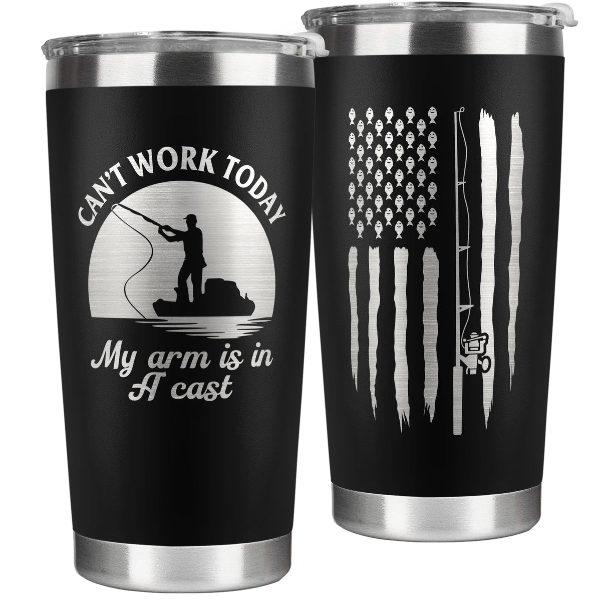 Katladiz taza de pesca 20 oz en acero inoxidable, ideal para café caliente