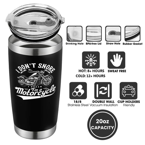 Katladiz vaso termico de acero inoxidable para moto, 20 oz.