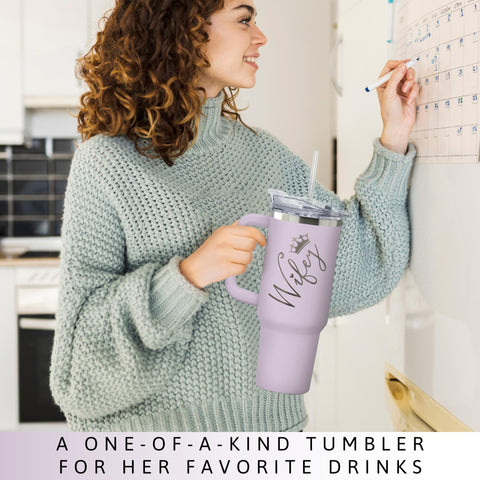 Vaso KATLADIZ morado con doble pared para conservar temperatura