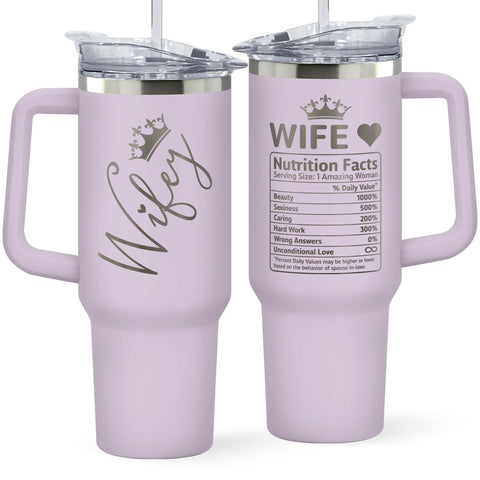 Vaso térmico morado KATLADIZ 40oz con tapa hermética para evitar derrames y mantener caliente