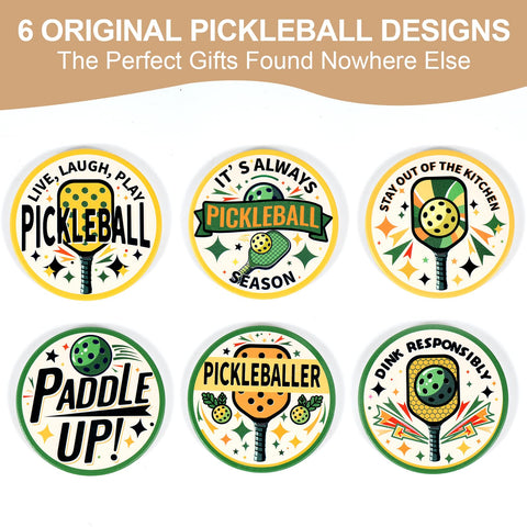 Kauai Sun posavasos pickleball con citas inspiradoras para motivar entrenamientos.