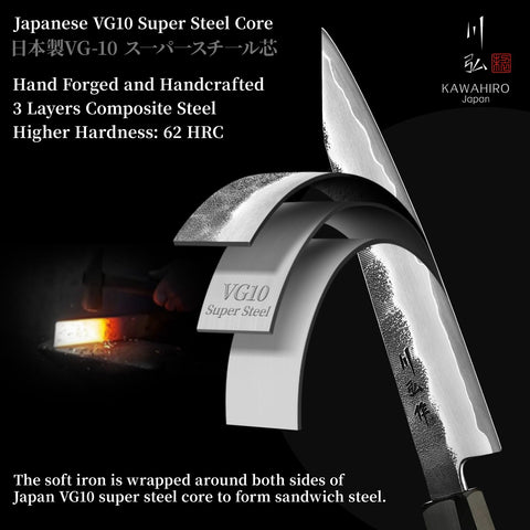 KAWAHIRO 5 pulgadas cuchillo, mango ergonómico para agarre cómodo