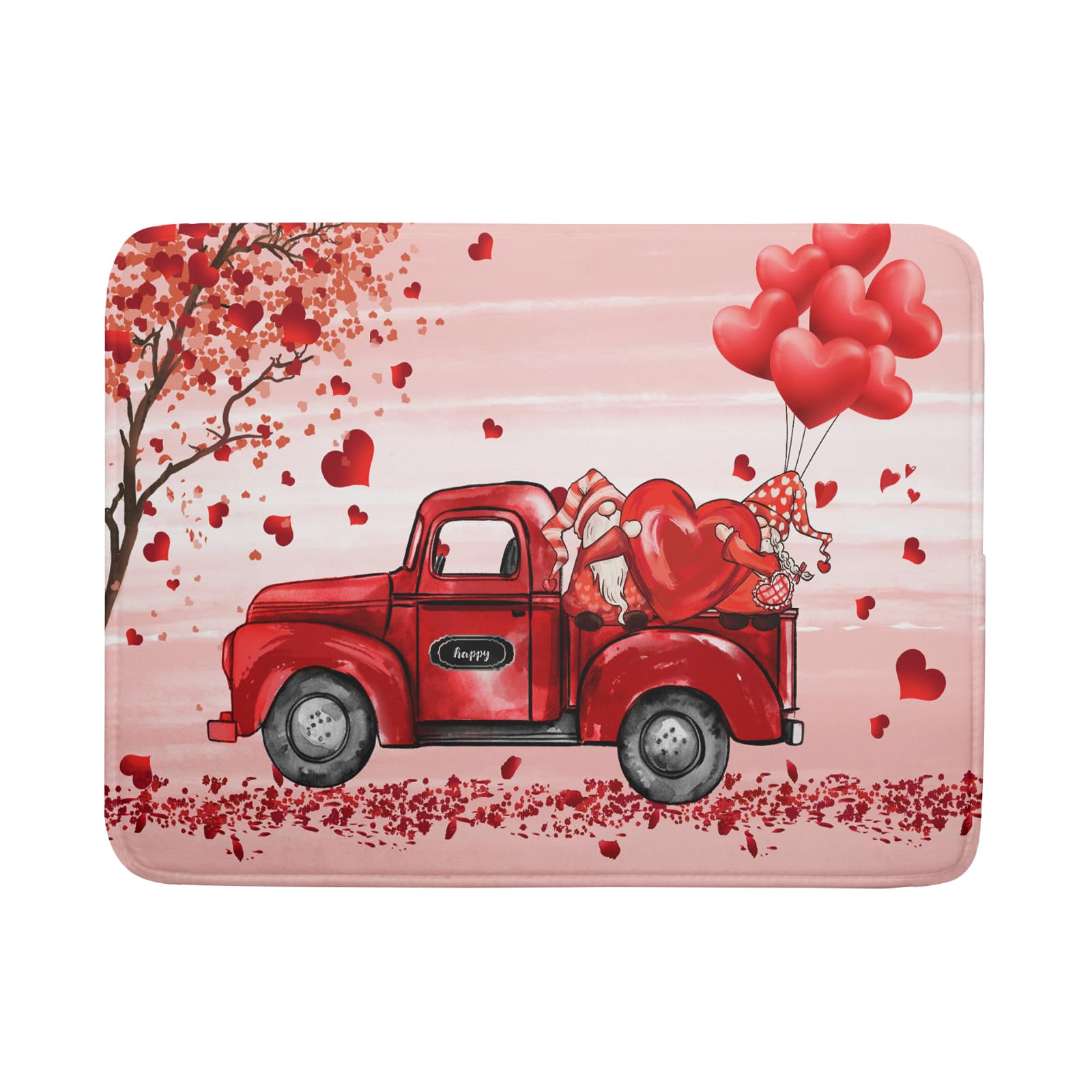 Kawani alfombra secado platos San Valentín con gnomos, absorbe agua de forma rápida.