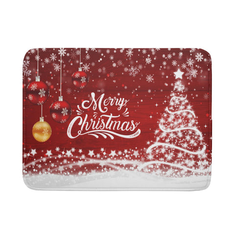 Kawani estera secado de platos navidad con arbol y copos de nieve en rojo