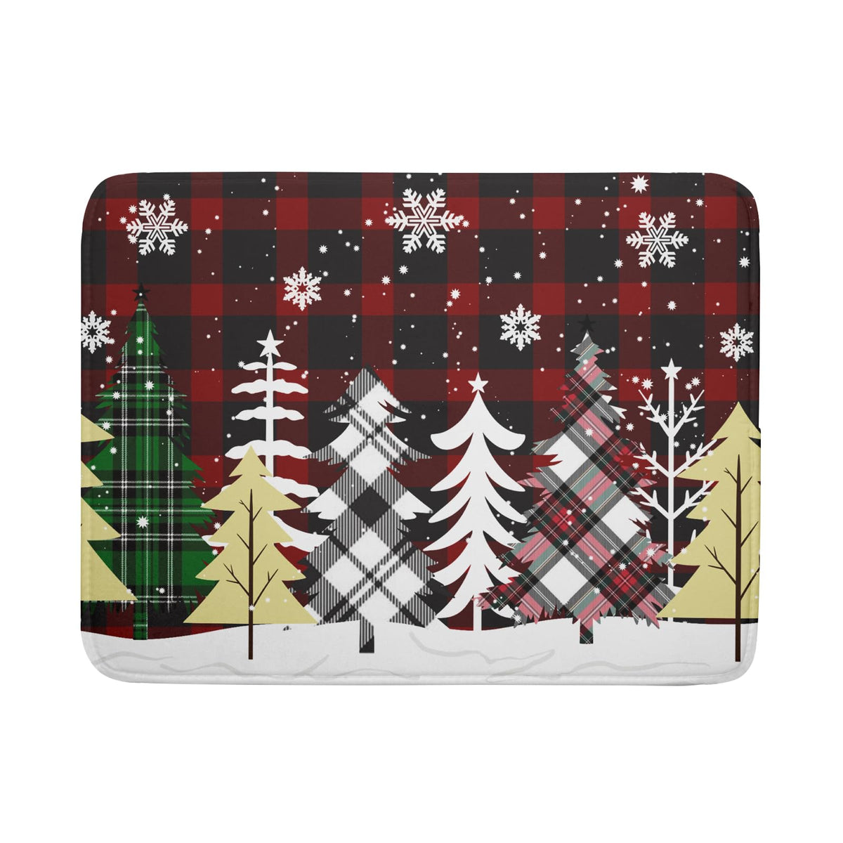 Estera Kawani para secar platos con diseño navideño rojo en la encimera