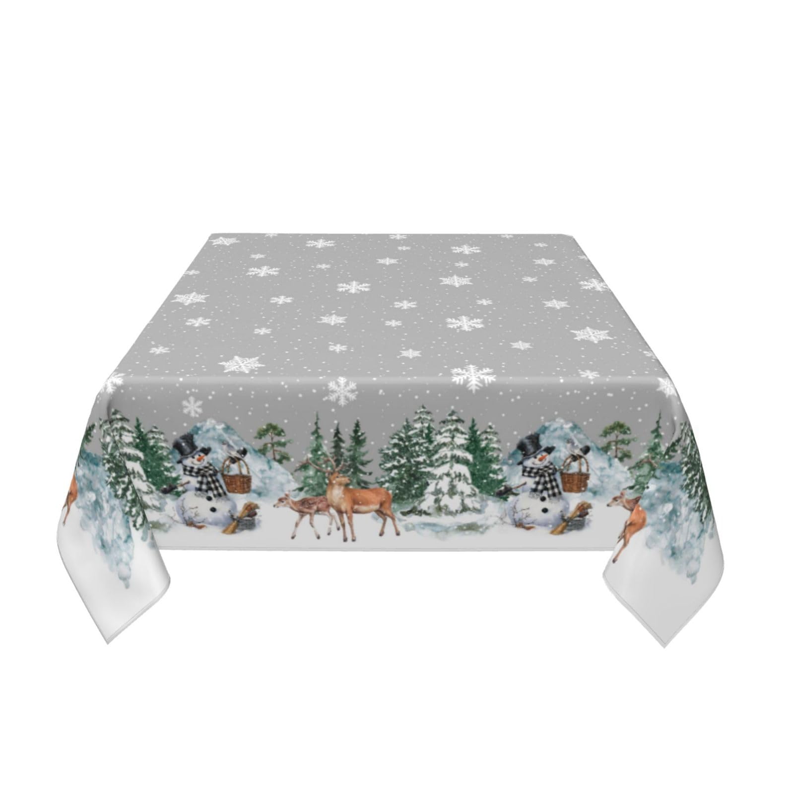 Mantel Kawani: copos de nieve en gris, perfecto para comidas al aire libre