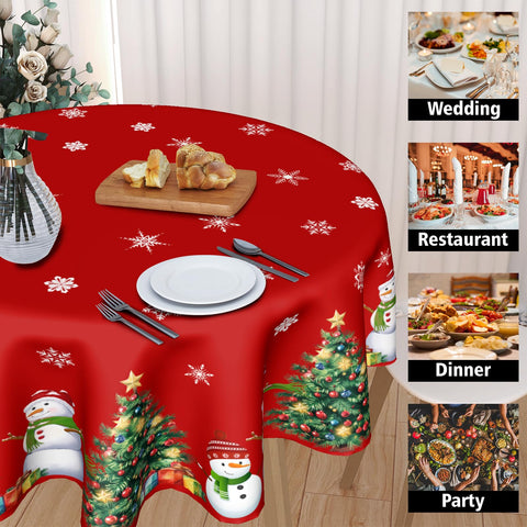 Mantel Kawani navidad redondo 60 pulgadas diseño vibrante, perfecto para fiestas en casa.
