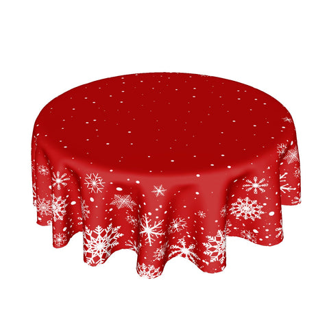 Mantel Kawani navidad redondo 60p frente: acabado festivo y protección de la mesa.