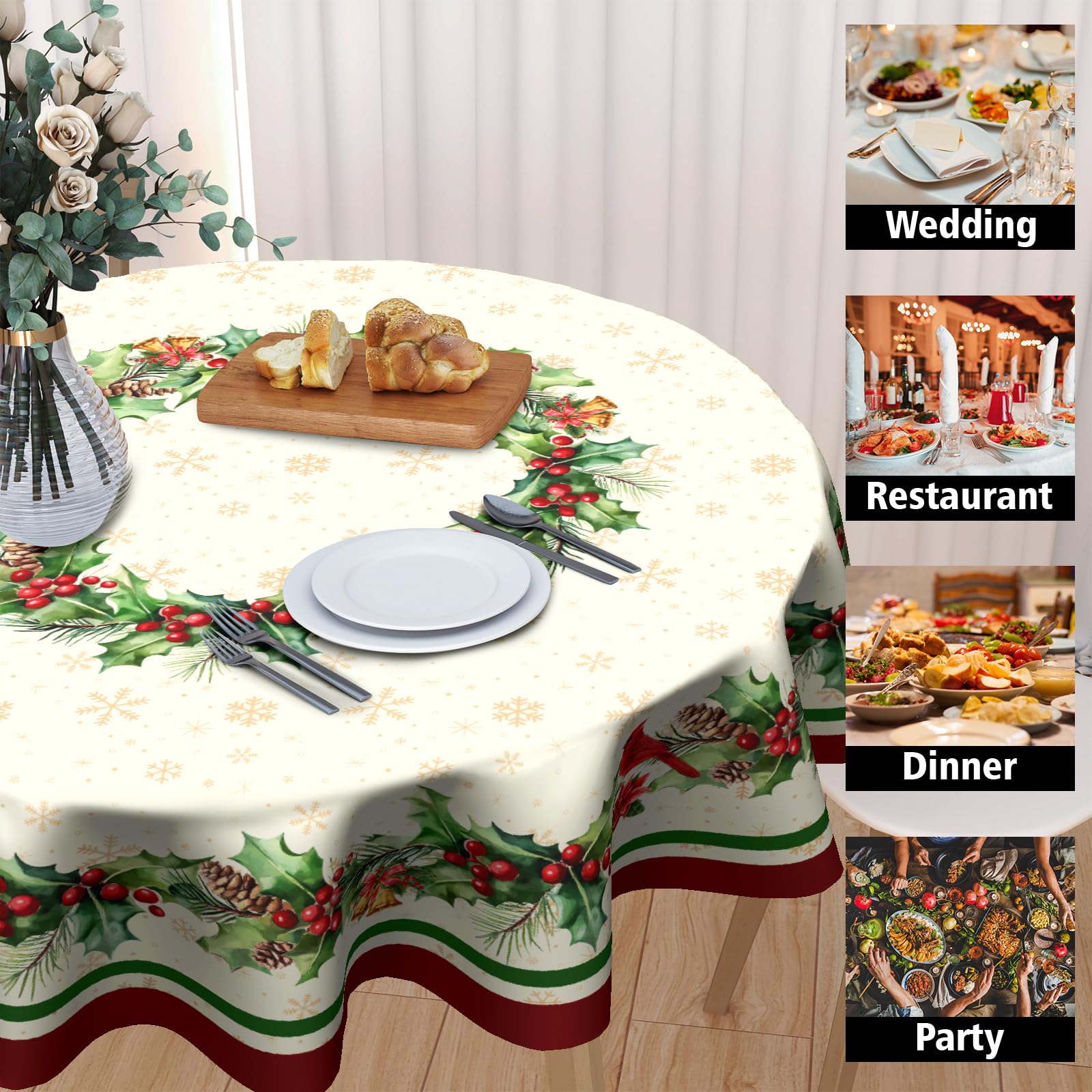 Mantel Kawani con regalos navideños en acuarela para la mesa.