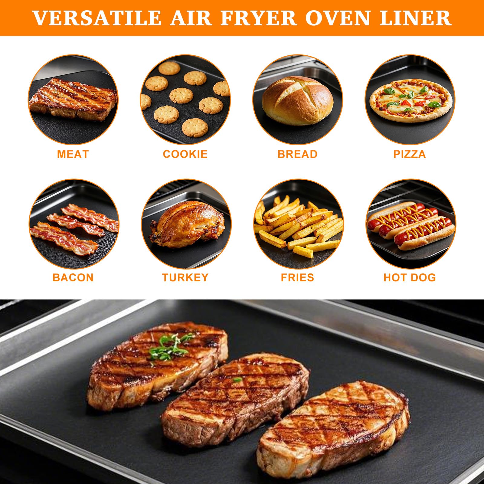 KAWENDE bandeja liner cocina reutilizable, solución práctica para cocinar con menos grasa.