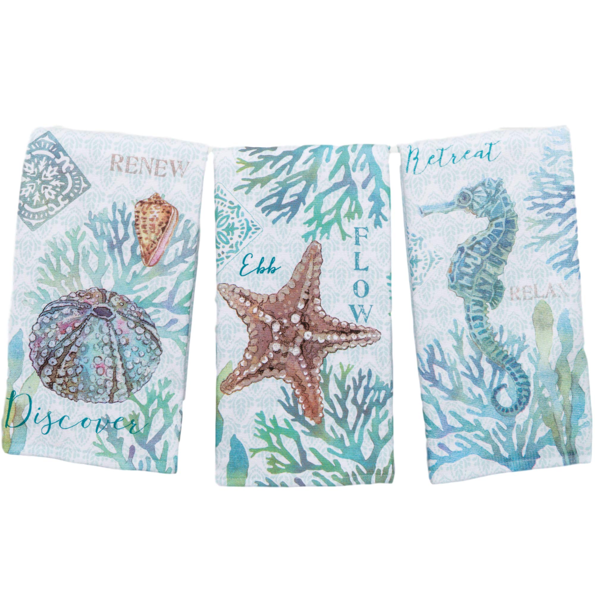 Kay Dee Beachcomber: toalla con caballito de mar, suave y absorbente para la cocina.