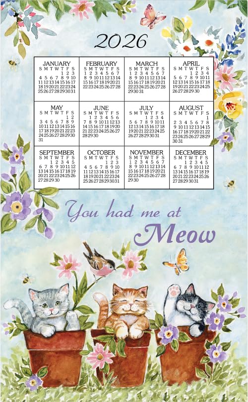 Kay Dee Designs Calendario: toalla de cocina 2026, decorativa y absorbente para uso diario.