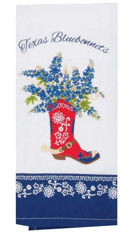 Toalla Kay Dee en terry absorbente para secar copas y platos con estilo texano