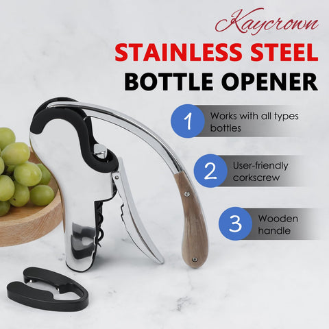 KAYCROWN abrelatas ergonómico para manejo cómodo y controlado.