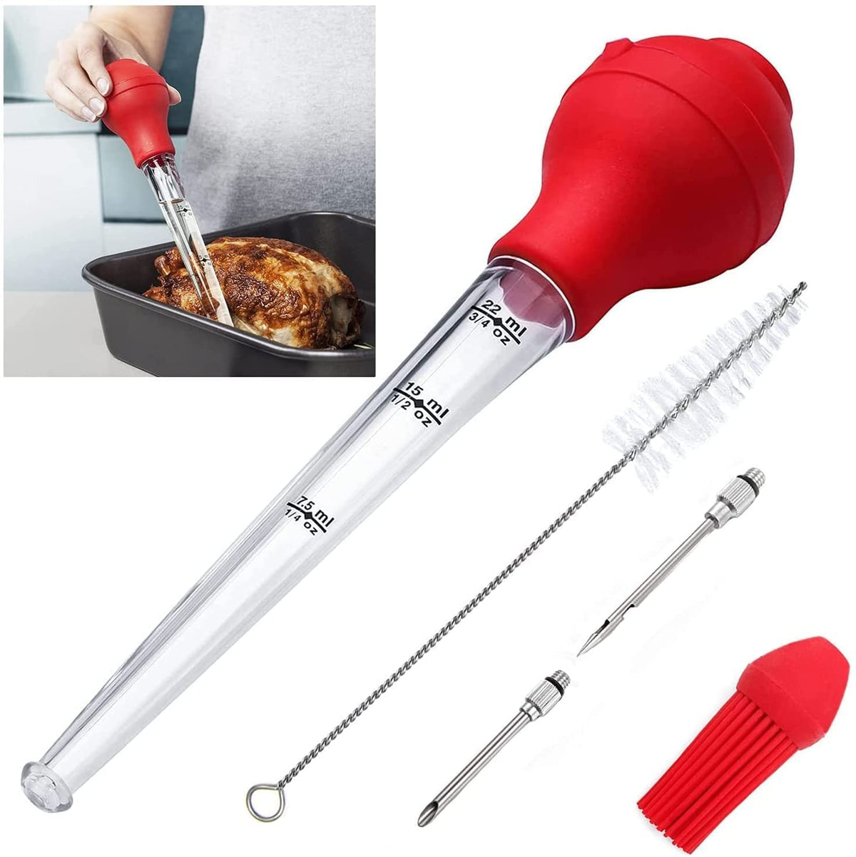 KAYCROWN baster de silicona para pavo facilita un basting uniforme.