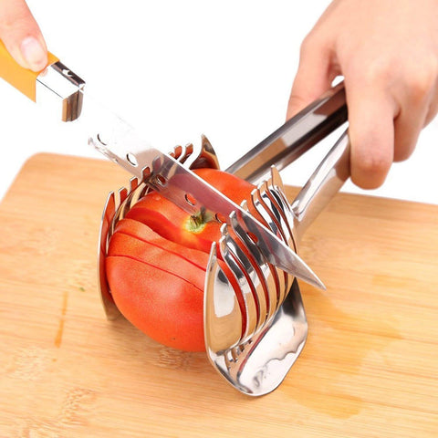 Cortador KAYCROWN de tomate con rebanadas uniformes para ensaladas.