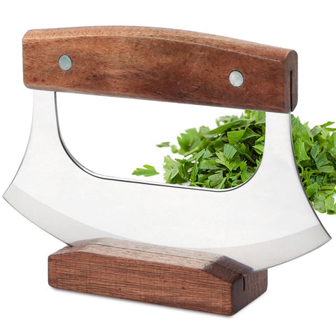 KAYCROWN Ulu: cuchillo mezaluna afilado para picar rápido y preciso