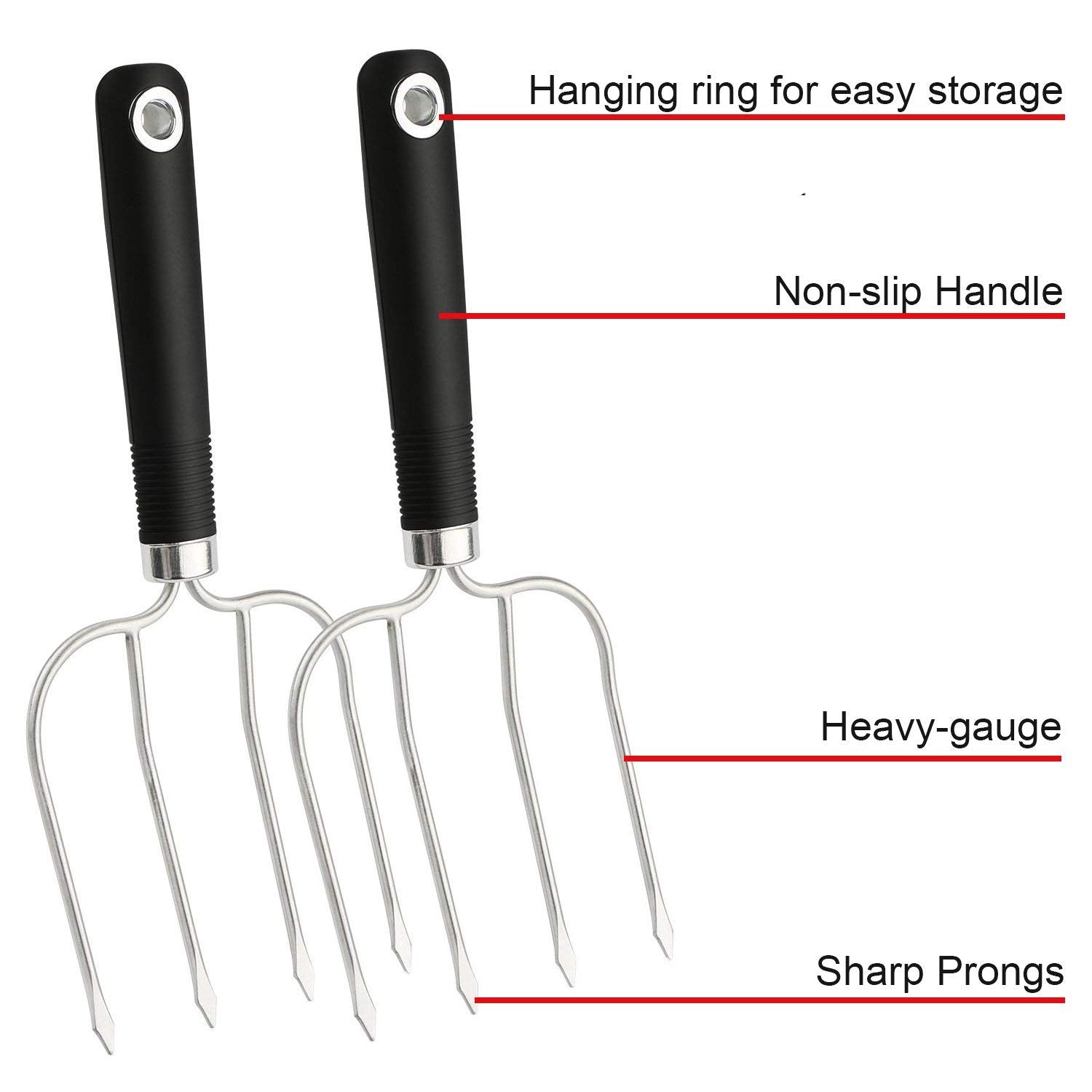 Usos múltiples Kaycrown: levantar, voltear y servir carne asada con un solo utensilio.
