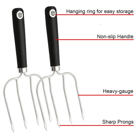 Usos múltiples Kaycrown: levantar, voltear y servir carne asada con un solo utensilio.