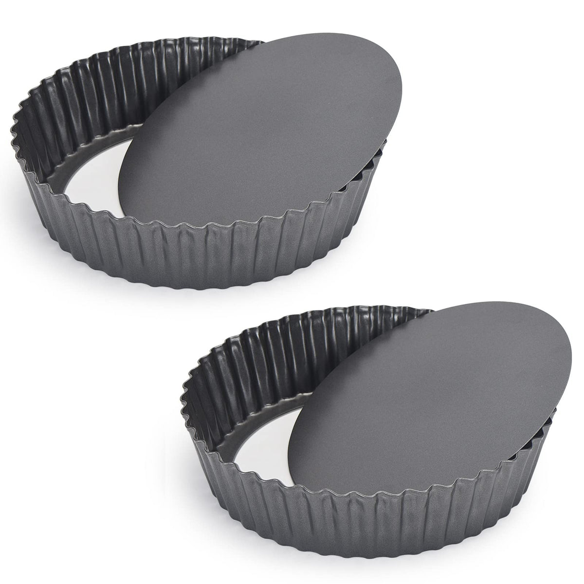Kazozobi juego de moldes tartas antiadherentes de 10 pulgadas para hornear limpio