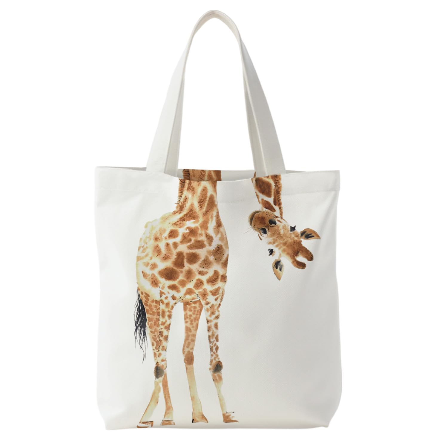 KBRCT jirafa tote, diseño frontal decorativo, ideal para outfits casuales y compras diarias.