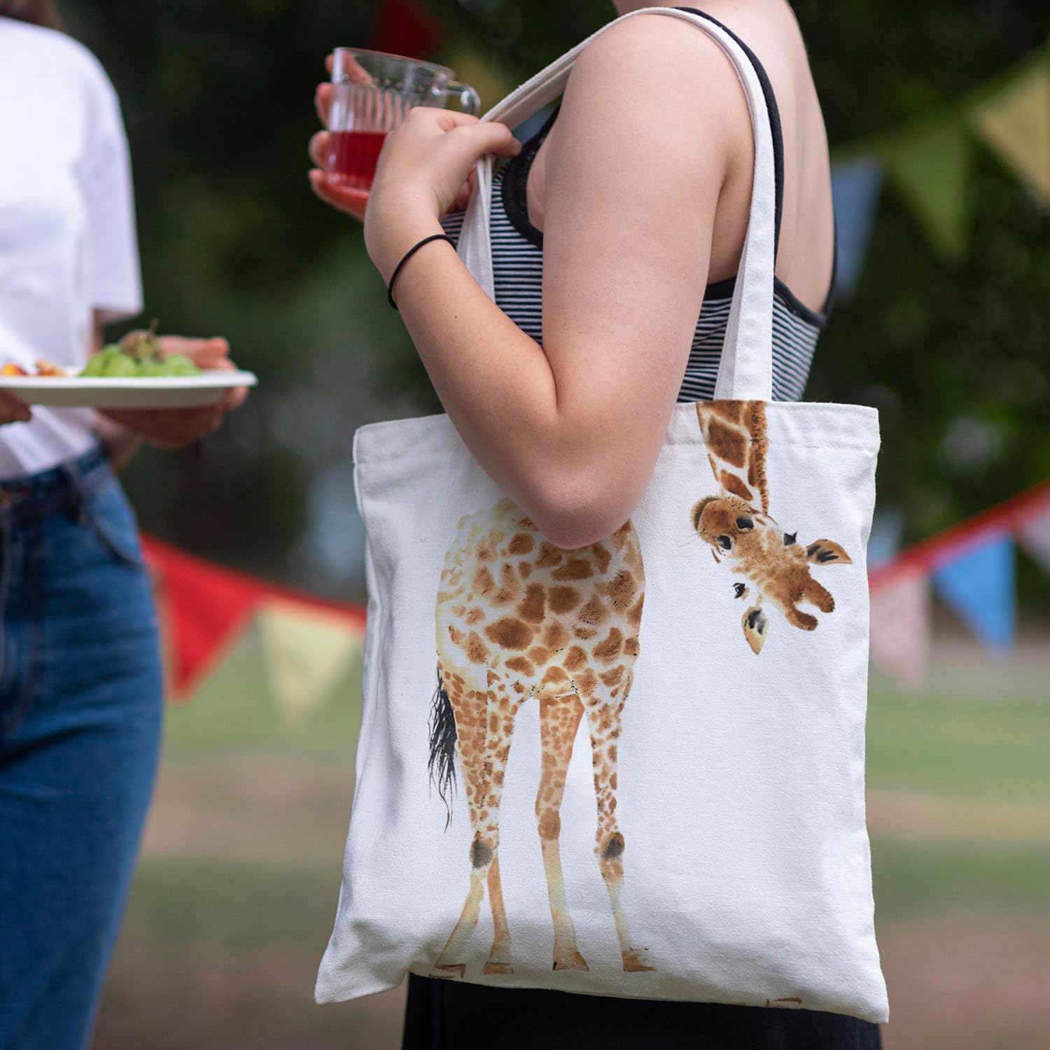 KBRCT jirafa tote, regalo práctico para amantes de animales y moda.