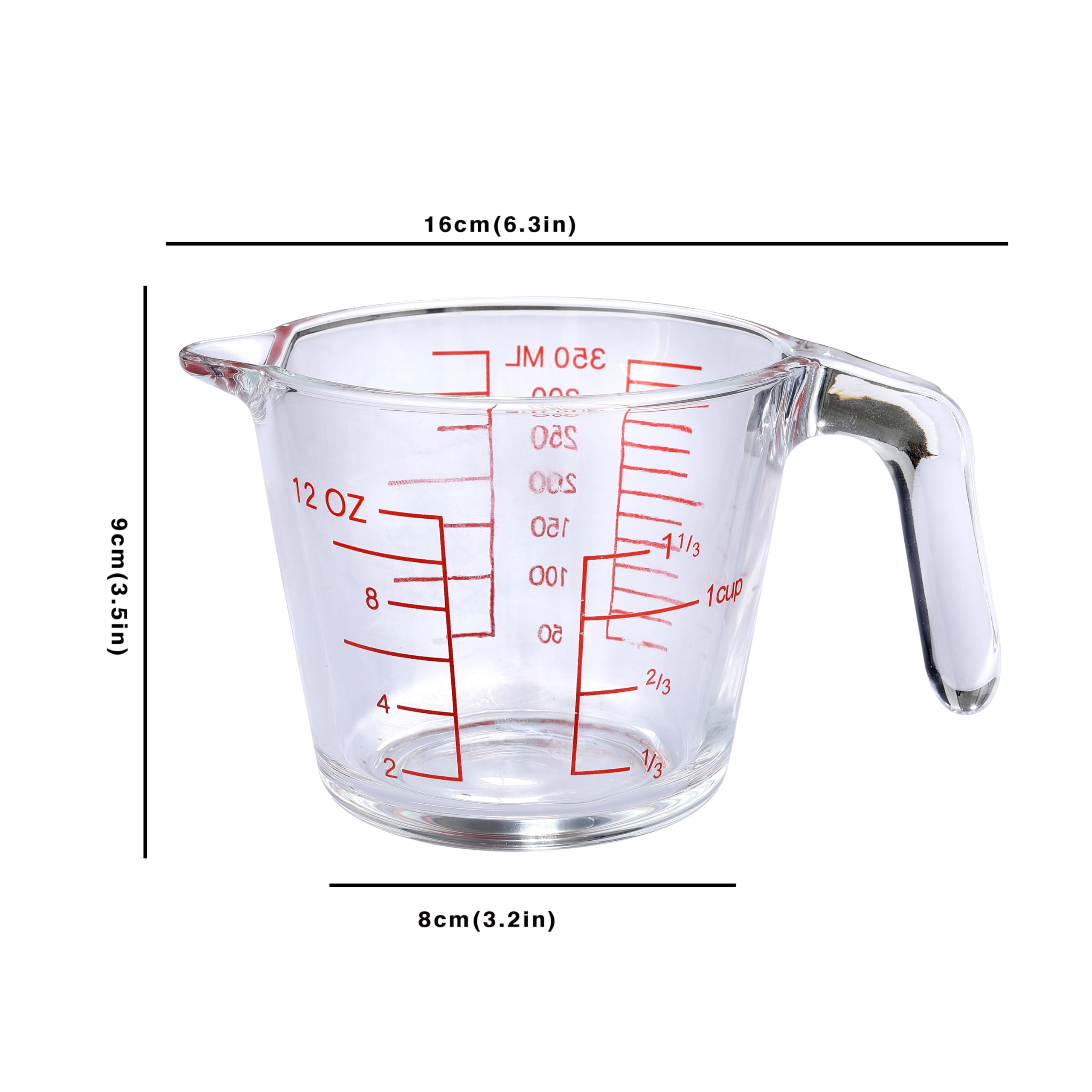 Escalas ml, oz y tazas de KCKHFA para recetas internacionales