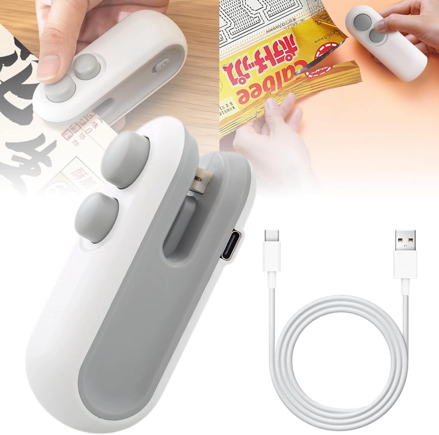 Kcyuowq mini sellador-bolsa corte: sellado rápido para snacks en casa