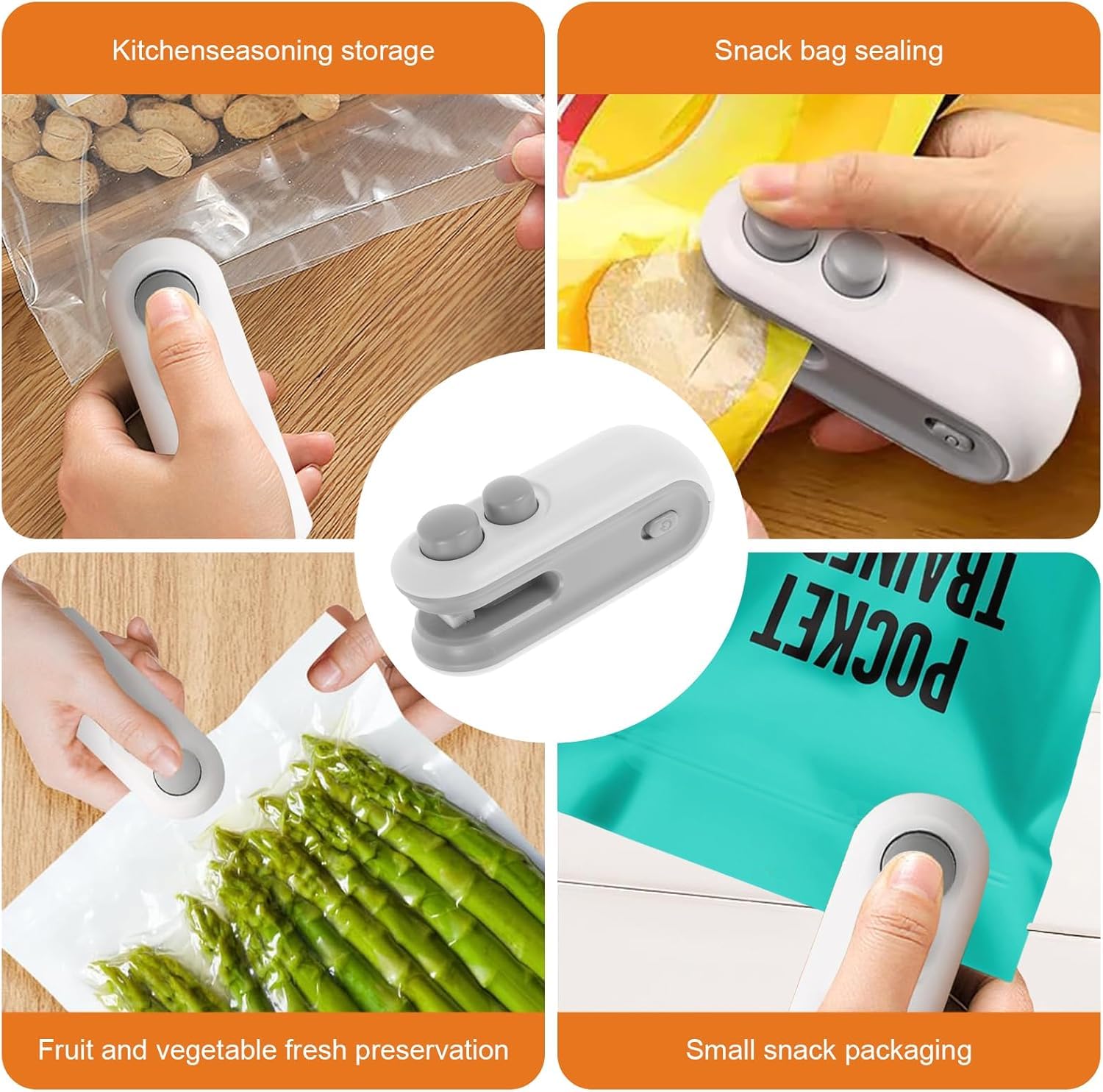 Kcyuowq mini sellador-bolsa frescura: mantiene snacks crujientes por más tiempo