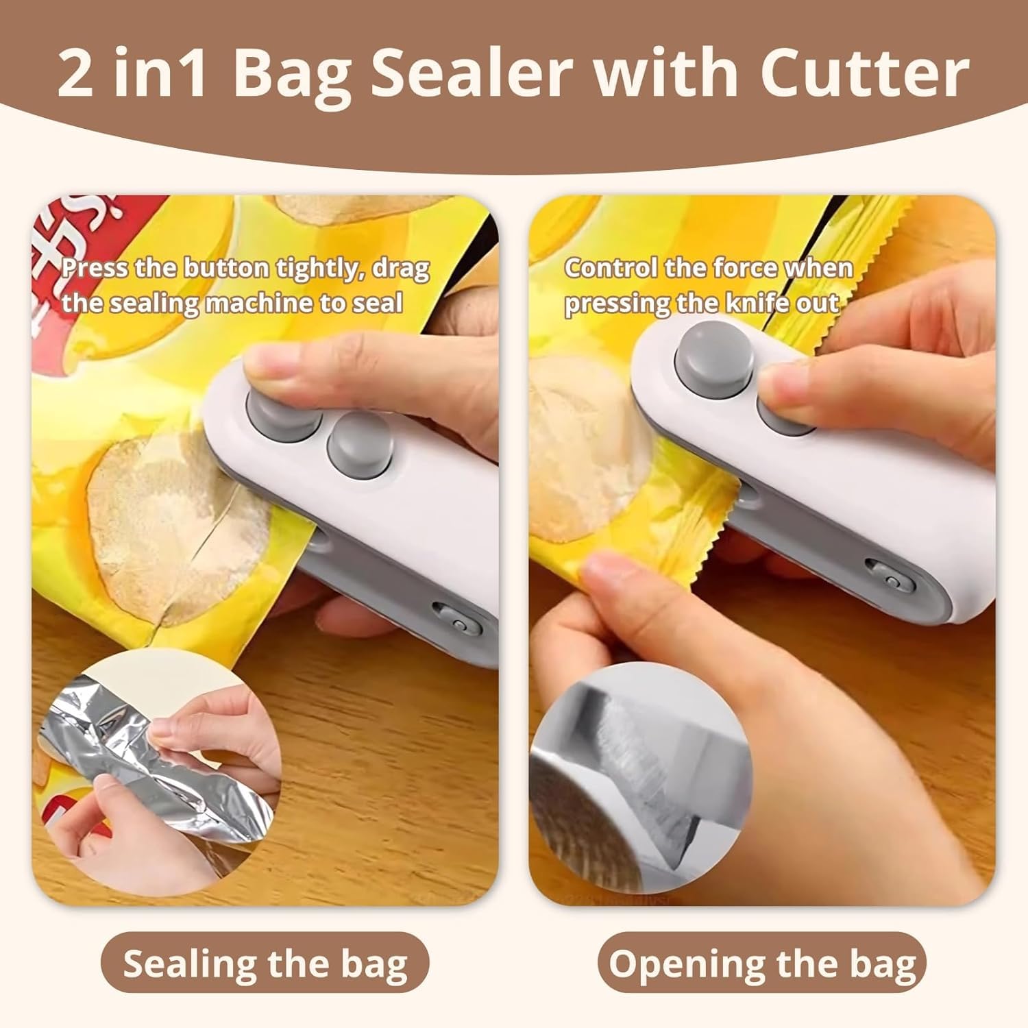 Kcyuowq mini sellador-bolsa magnetico: cuelga fácilmente en el refrigerador
