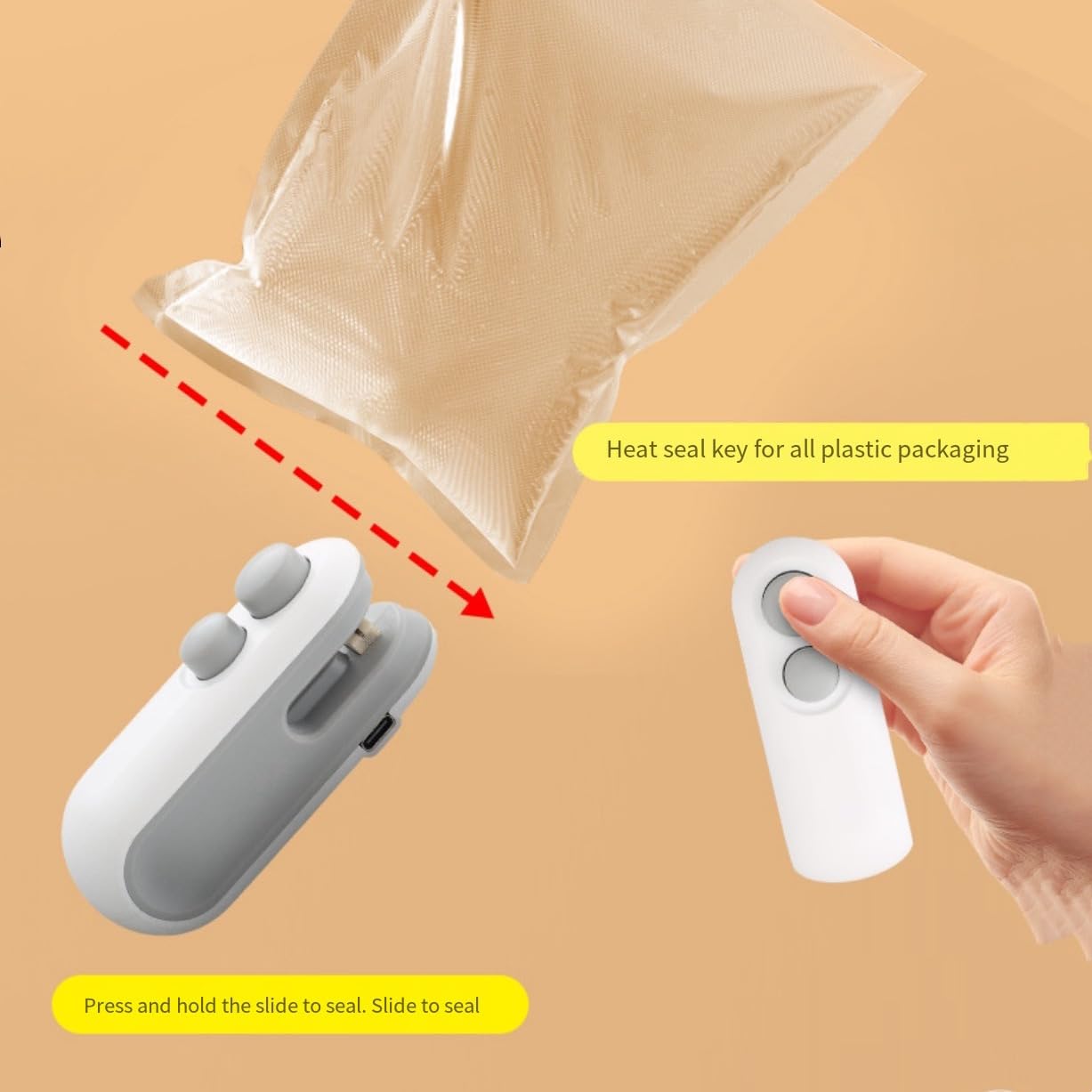 Kcyuowq mini sellador-bolsa usb-carga: carga rápida para uso continuo