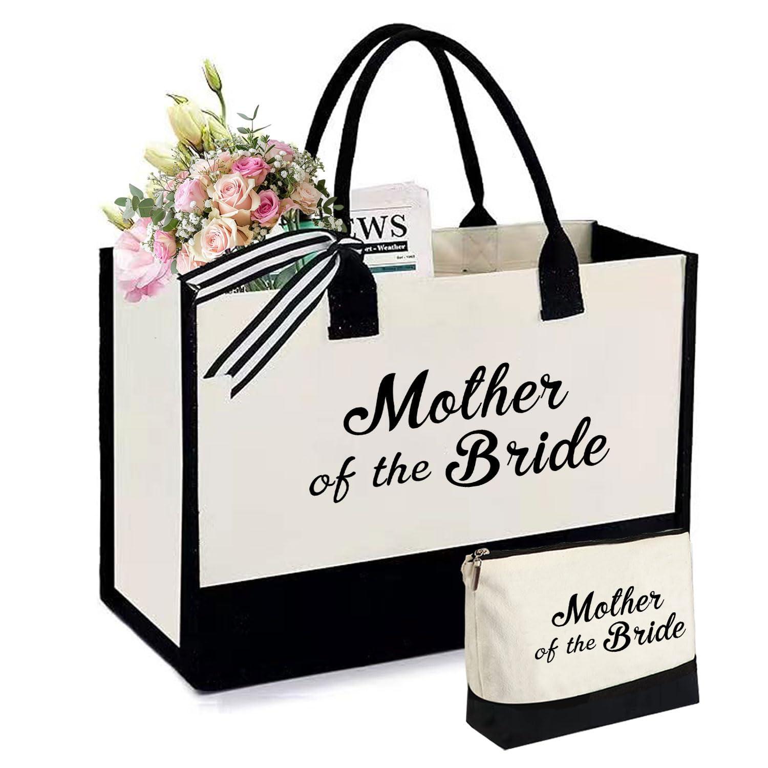 KDBDSYZB bolsa canvas madre de la novia, diseño Mrs en ambos lados, regalo elegante