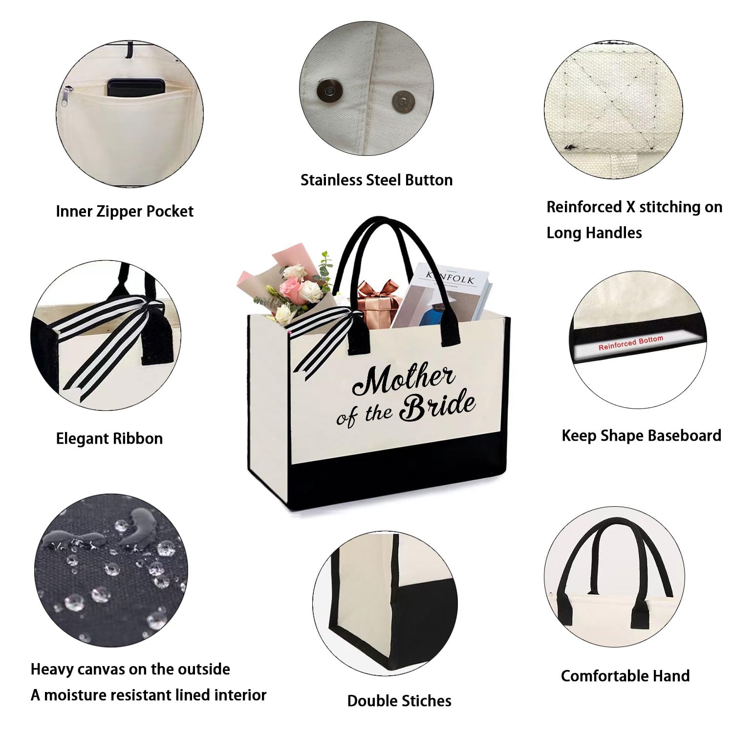 KDBDSYZB bolsa cosmética regalo para madre de la novia, compacto y práctico