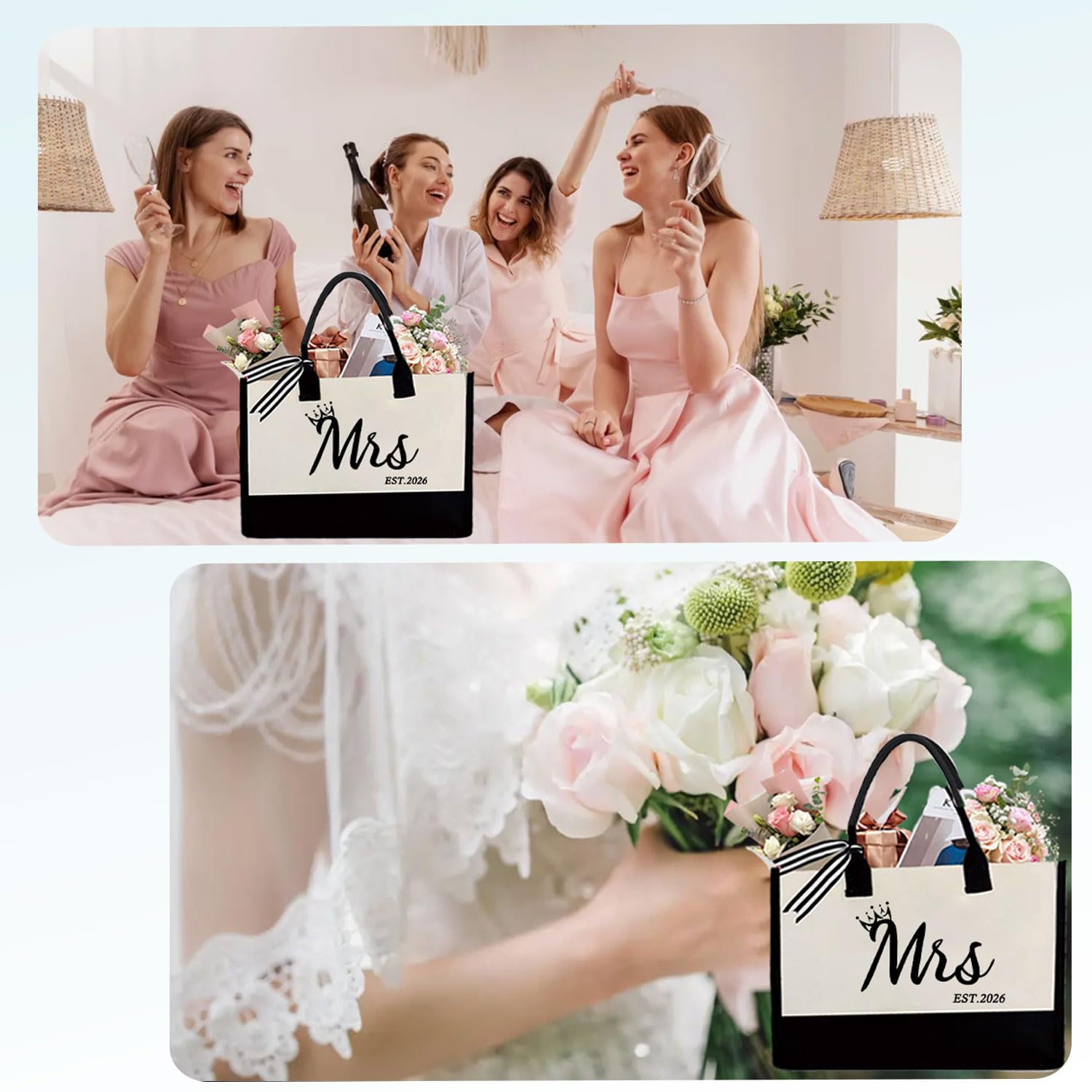 KDBDSYZB Mrs 2026 Tote Interior: bolsillo interior con cremallera para objetos de valor