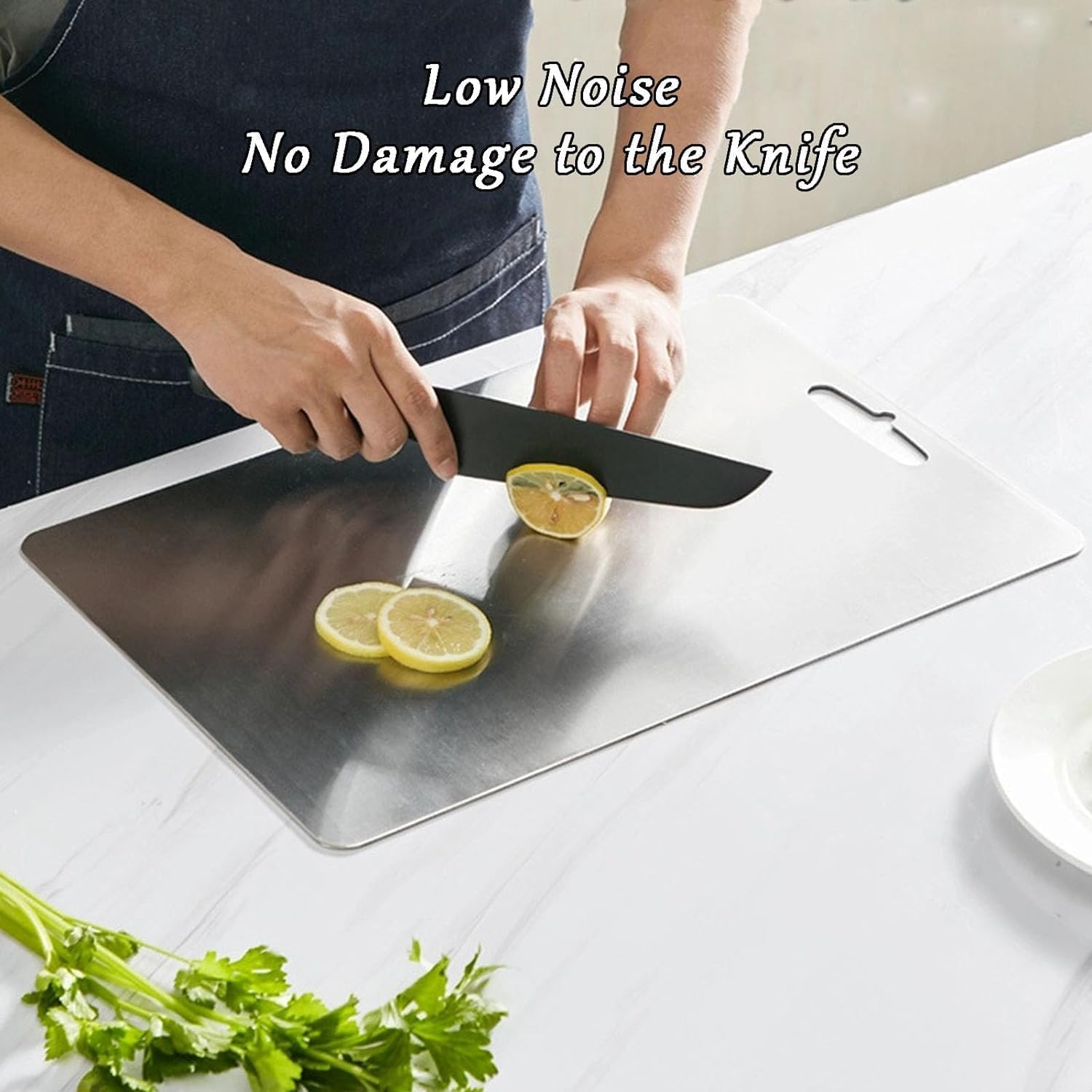 KDIRST tabla de corte titanio, uso para carnes, corte limpio y sin transferencia de sabores.