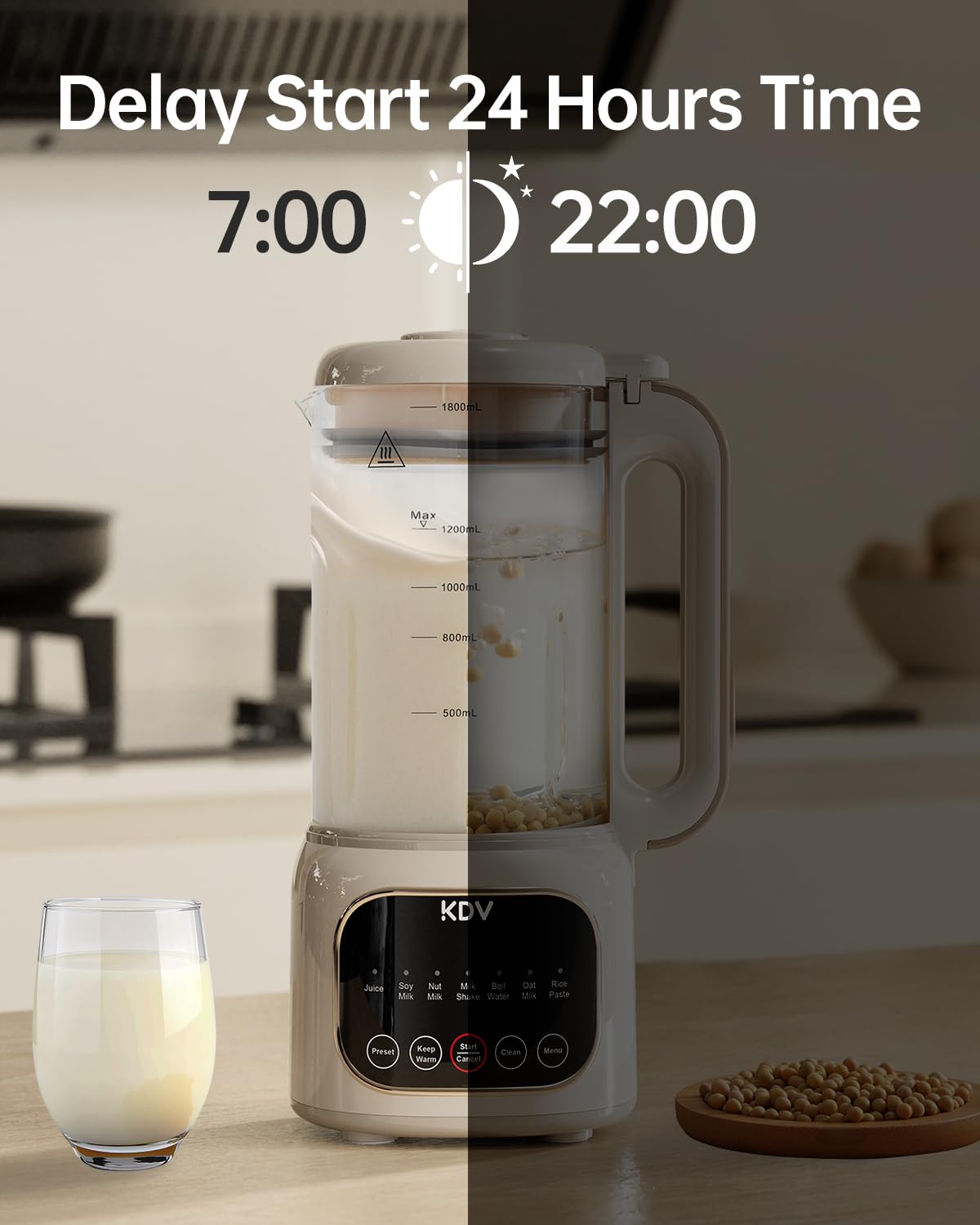 KDV temporizador 24 h preajuste para planificar bebidas con anticipación