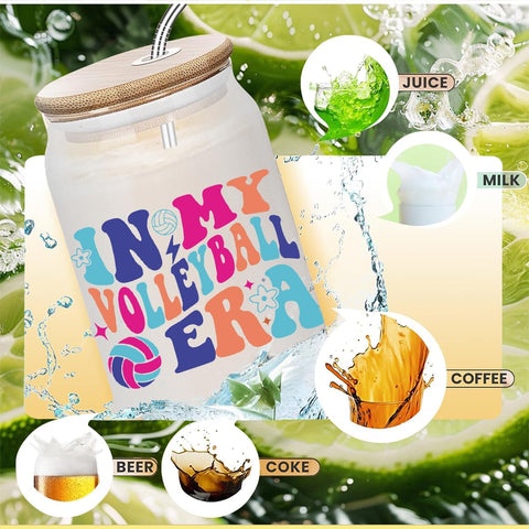 kdxpbpz – caja-regalo-voleibol-vaso-cristal-16oz-tapa: presentación atractiva para regalo.