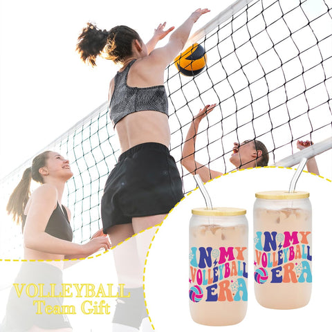 kdxpbpz – vaso-cristal-para-cafe-helado-voleibol-con-tapa-paja: uso diario seguro y duradero.