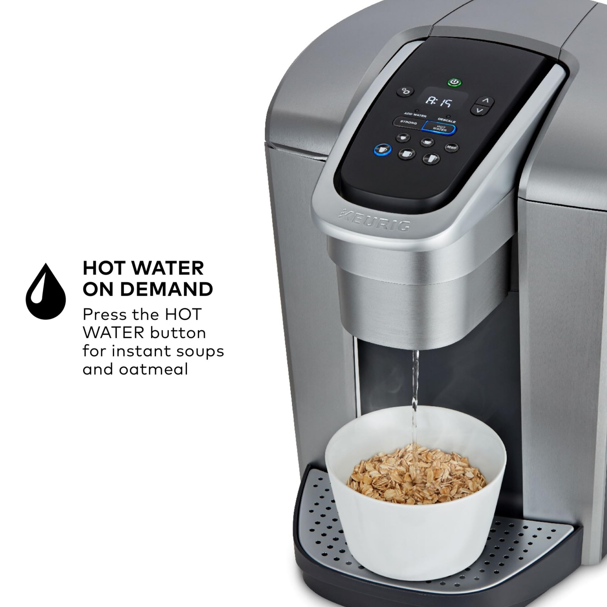Bandeja goteo removible de Keurig K-Elite para limpieza fácil y tazas altas