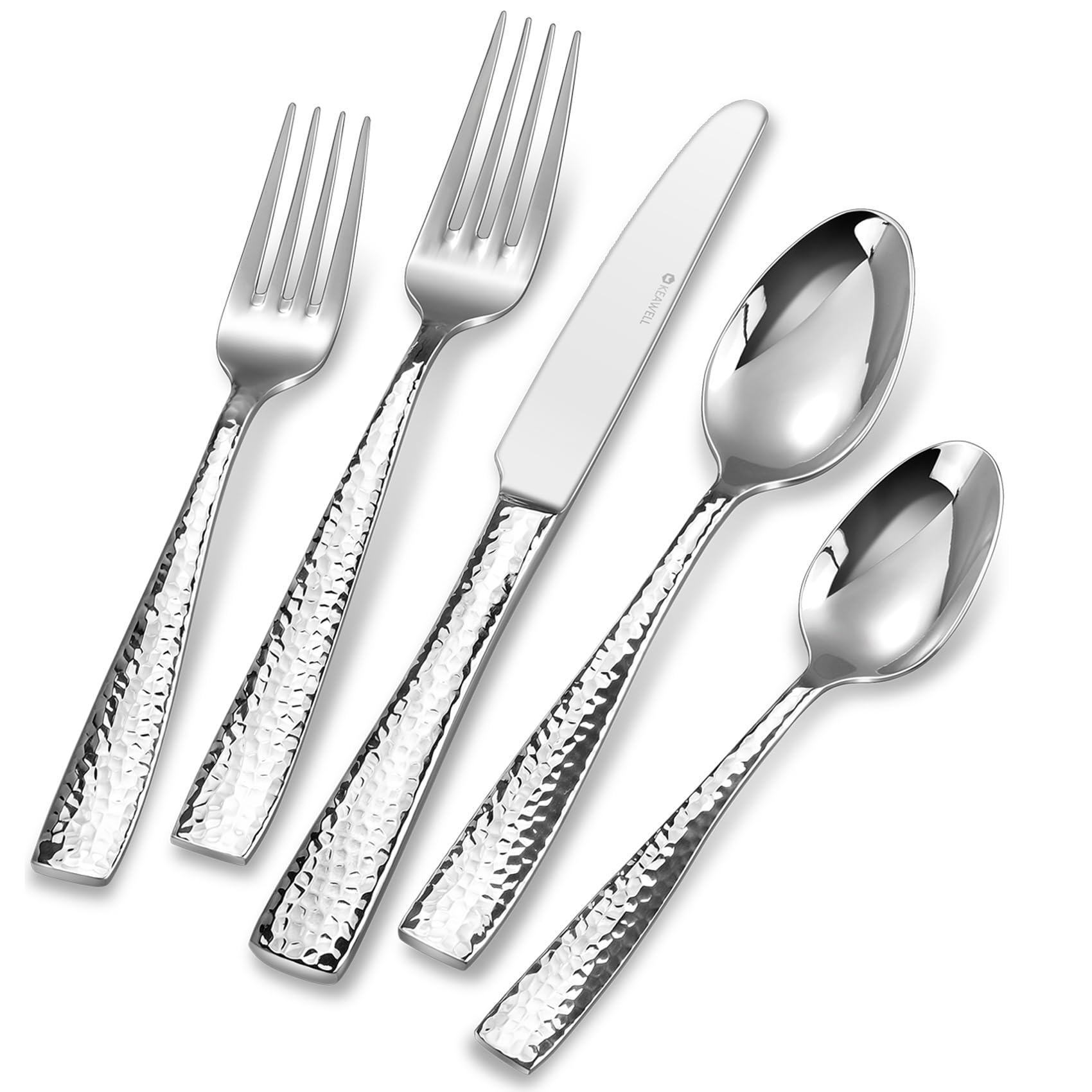 KEAWELL Louis martillado para 4 comensales, conjunto elegante para cenas familiares