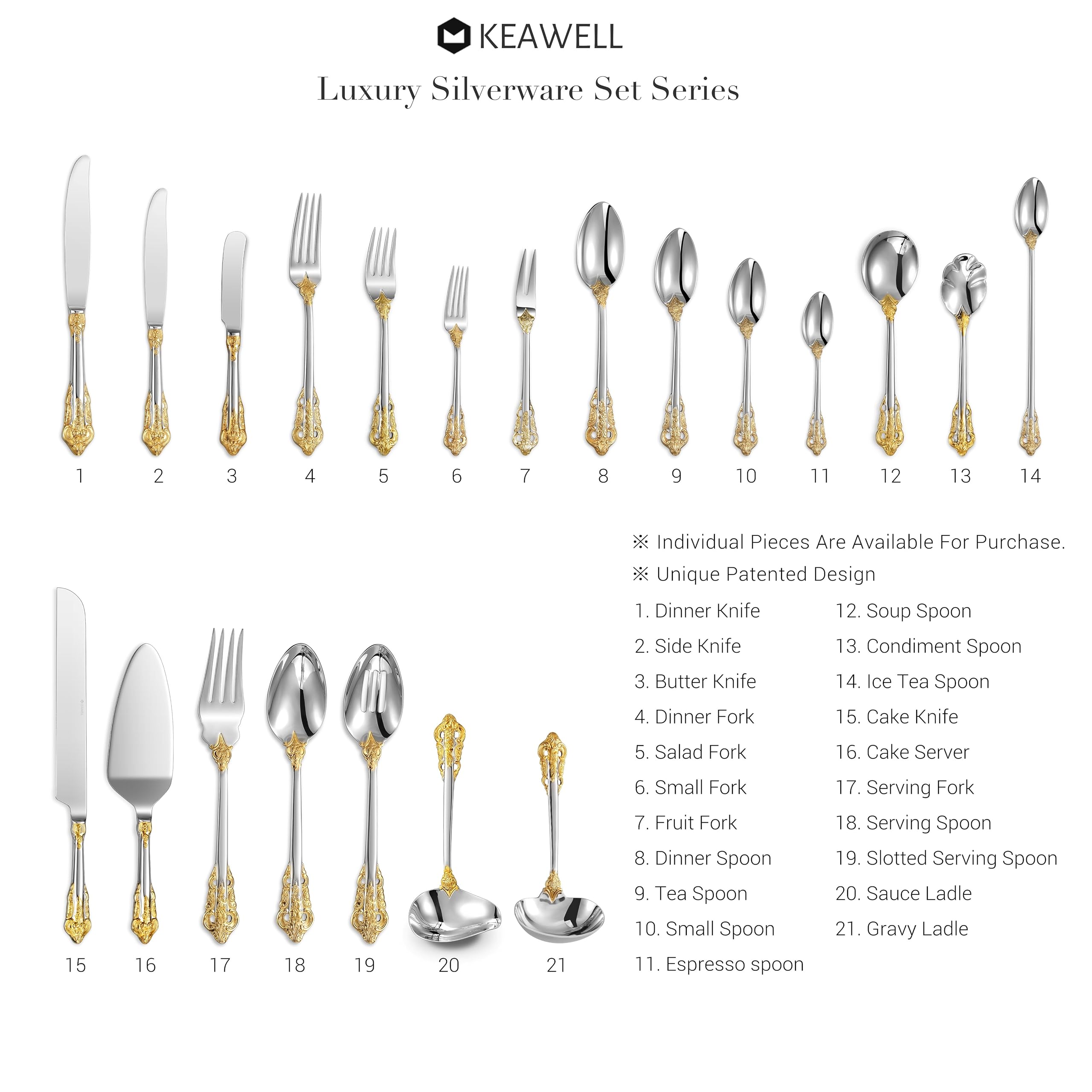 KEAWELL Cucharón, mango equilibrado para servir con comodidad.