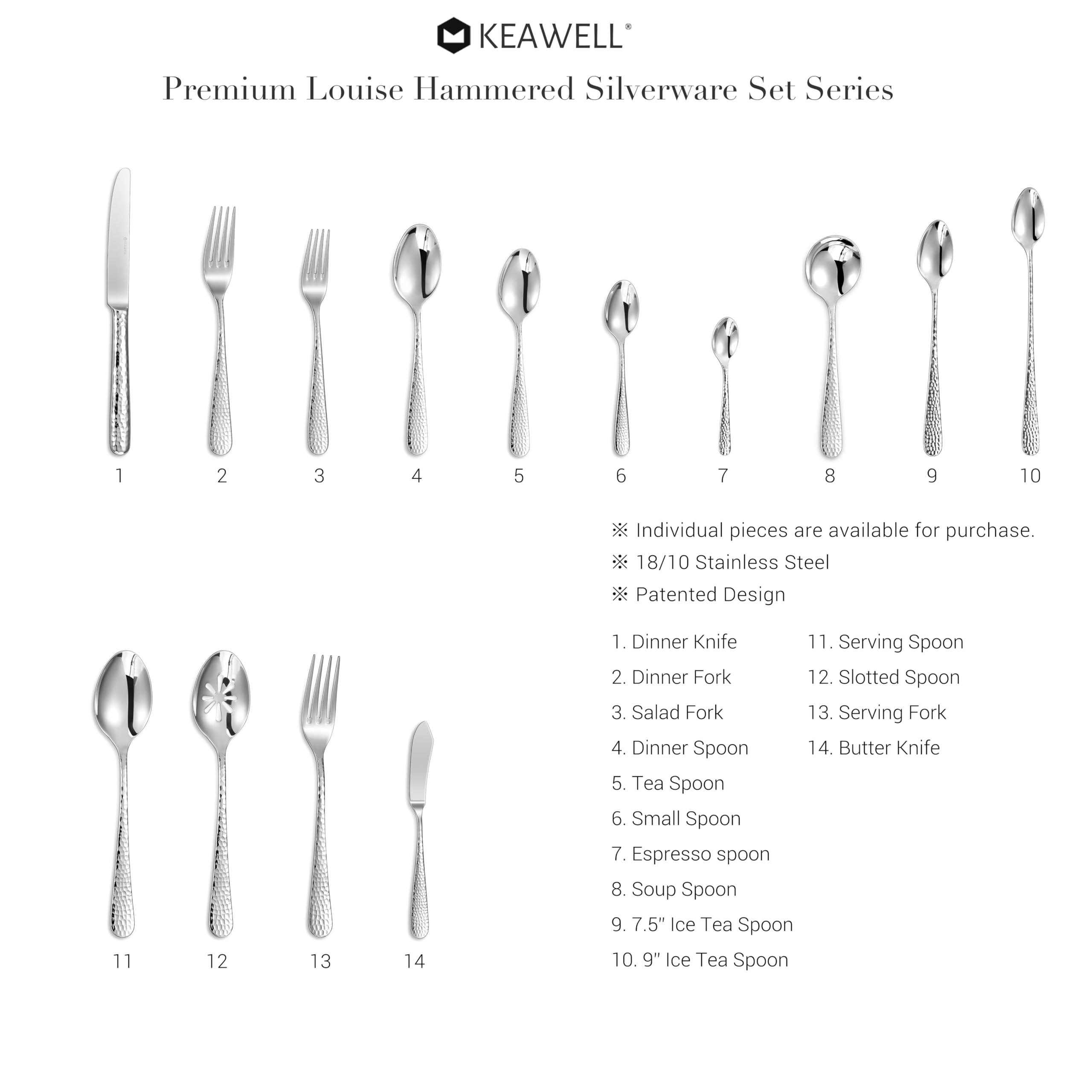 Cucharas KEAWELL Louise para té helado, ergonomía y manejo cómodo