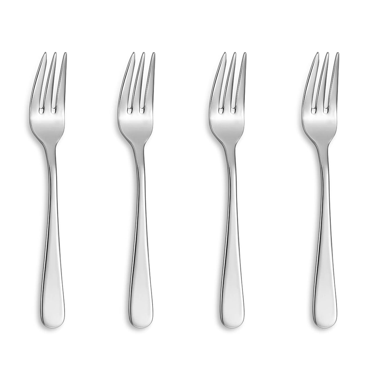 KEAWELL Louise: set de 4 tenedores en acero 18/10 con acabado espejo para mesa elegante.