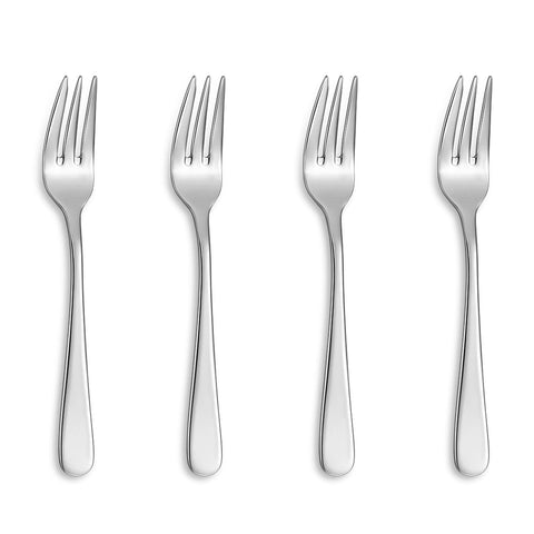 KEAWELL Louise: set de 4 tenedores en acero 18/10 con acabado espejo para mesa elegante.