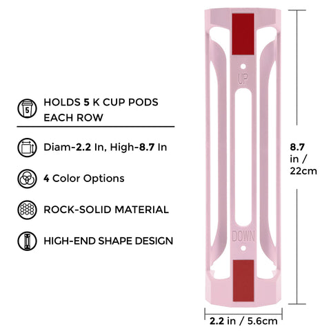 Kedofa portacápsulas rosa Keurig, capacidad expandible para más cápsulas.