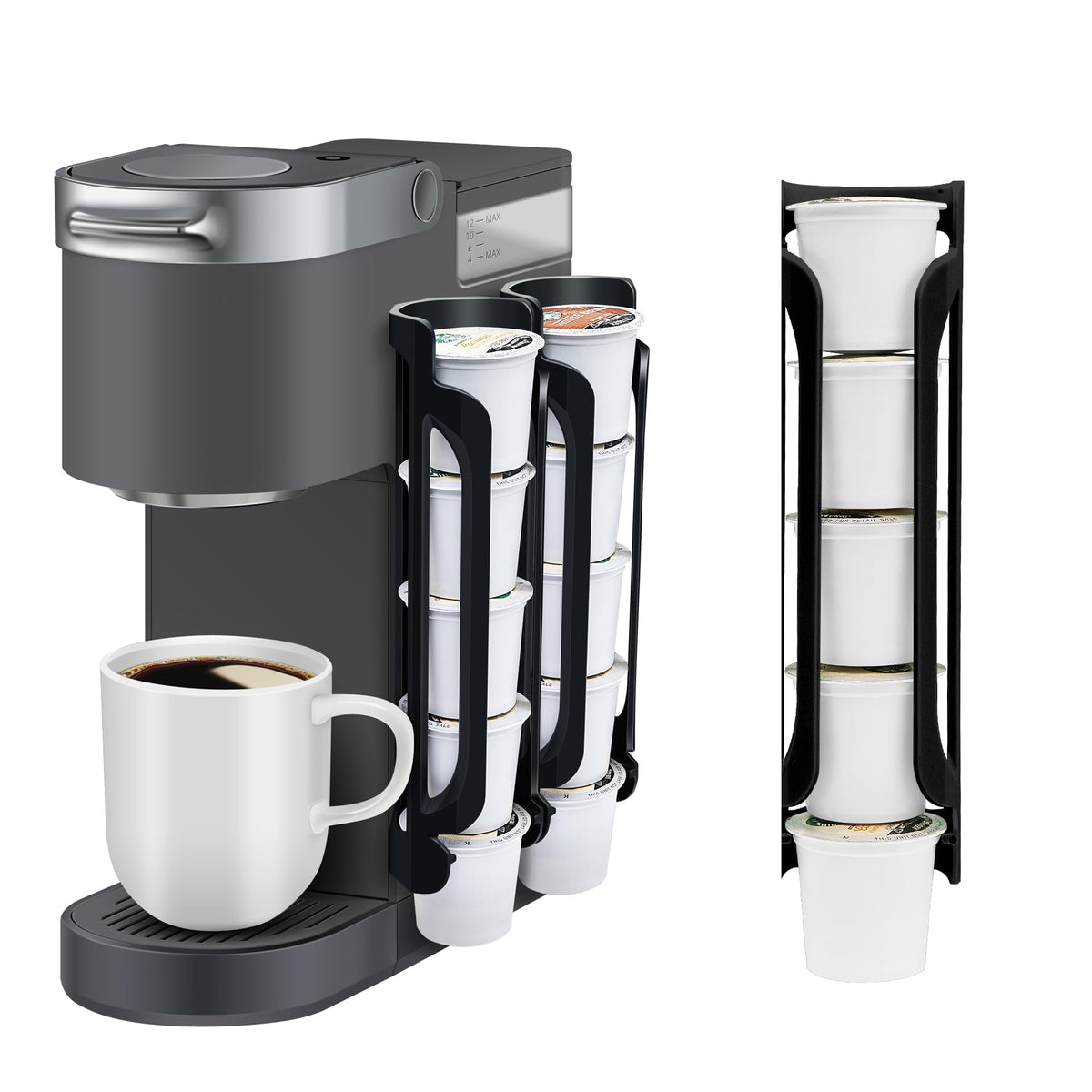 kedofa soporte cápsulas Keurig en lateral de mostrador, ahorro de espacio.