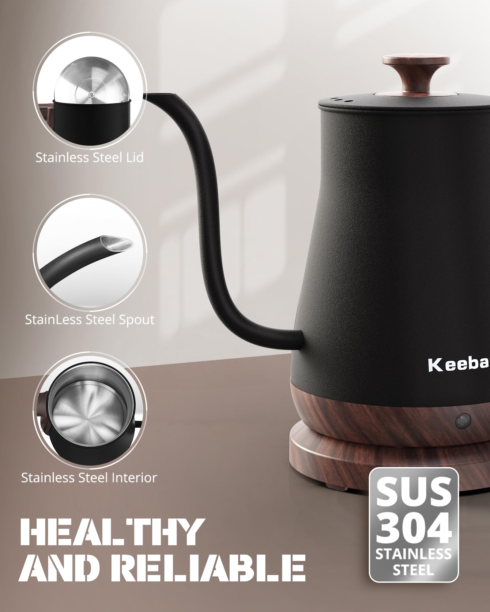 Keebar hervidor capacidad 0,8 L ideal para una taza o dos