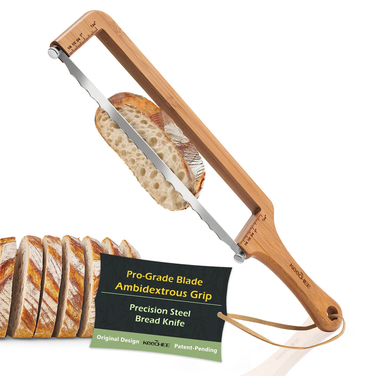 Keechee cuchillo para pan con hoja afilada de acero inoxidable para cortes limpios